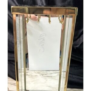 Mirrored Necklace Box‎ Gold tone w/Mirrors,Hooks~West Emory 10.5" (2864)